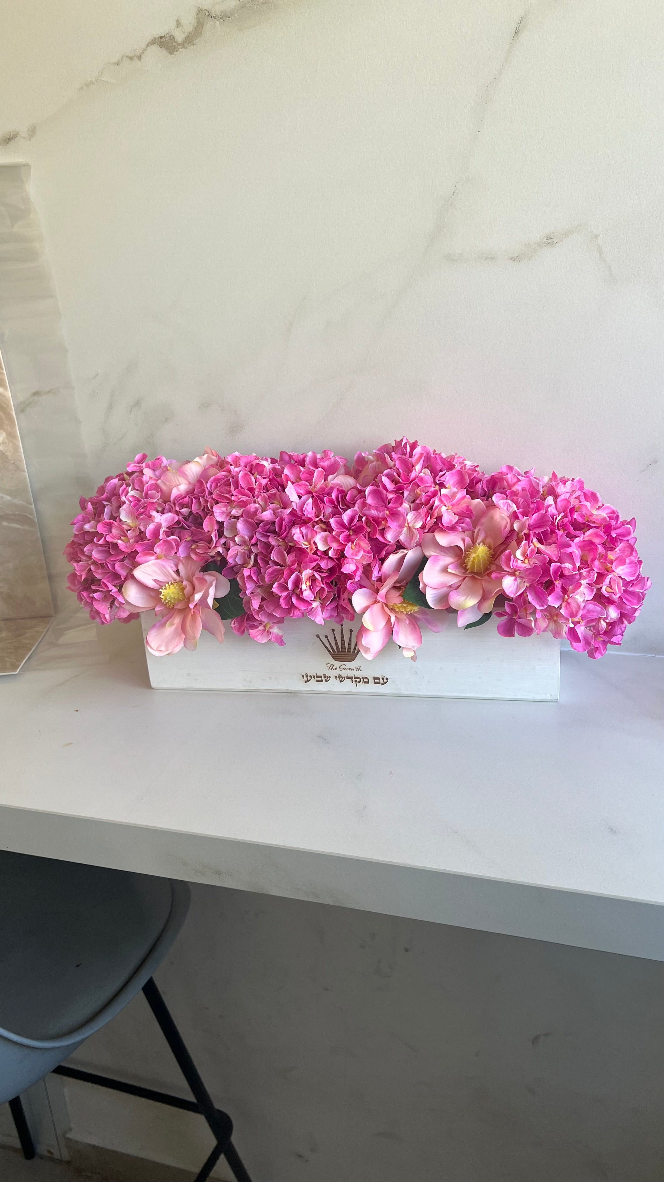 Centre de table hortensias